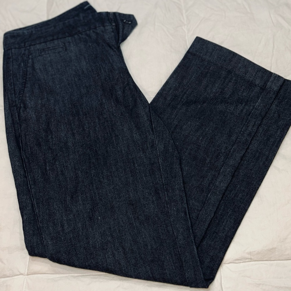 Gap Dark Wash Denim Trousers Slim Straight Leg Pants Premium Blue Stretch 10/30